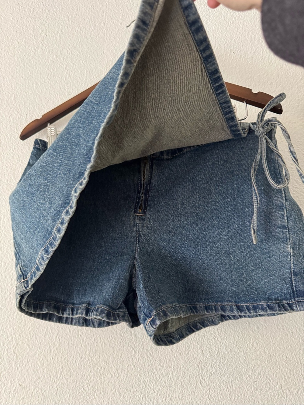 No Boundaries Denim Wrap Skort Retro Tie Waist Skirt-Shorts Small 4-6 Y2K - Picture 3 of 13